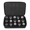 Portable 15-Slot Watch Storage Case with Hard PVC Shell and Soft Sponge Cushions