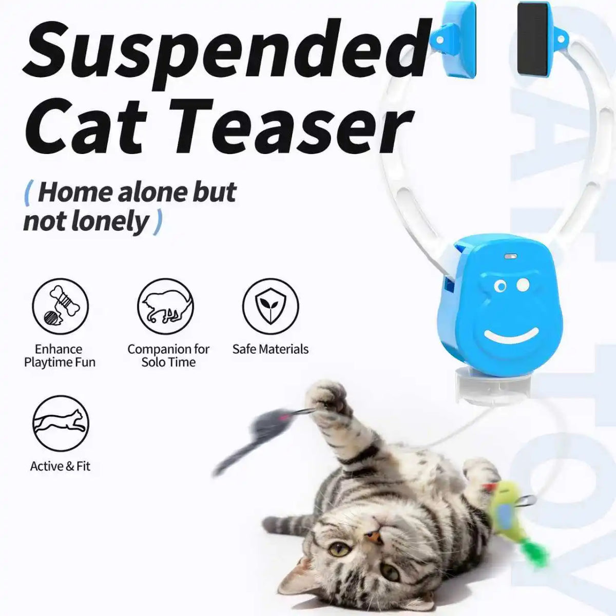 Interactive Cat Toys for Indoor Cats Automatic Electric Flying Bird Feather Mouse Toy ，Hanging Electric Kitty Toys ﻿