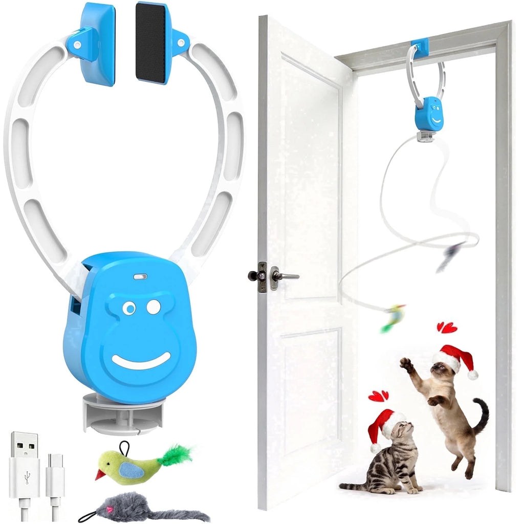 Interactive Cat Toys for Indoor Cats Automatic Electric Flying Bird Feather Mouse Toy ，Hanging Electric Kitty Toys ﻿