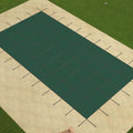 Succebuy Pool Safety Cover Rectangle Inground Pool Cover Green Mesh Solid Pool Cover for Winter Safety Swimming Pool Cover