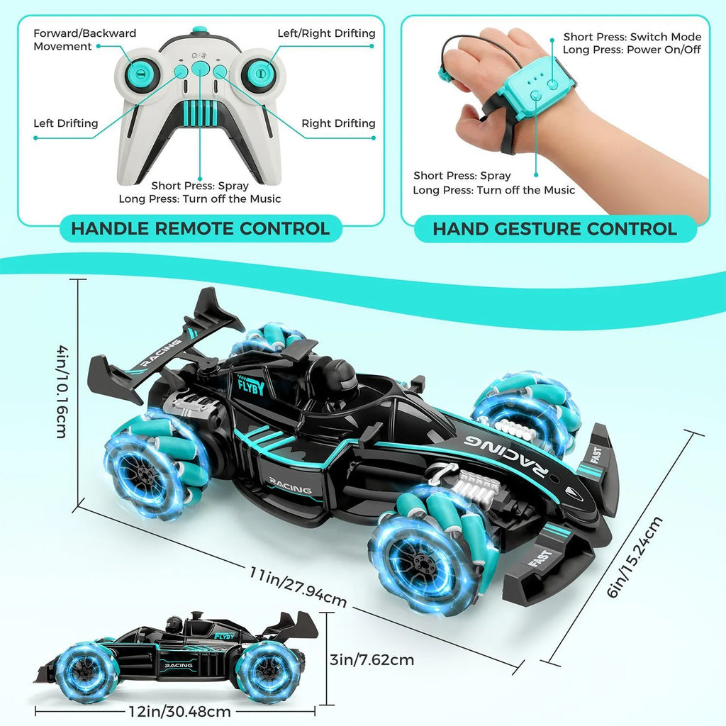 Formula One Full-Drift Racing Car Equipped with a Dual-Control Mode Controller and Gesture Control