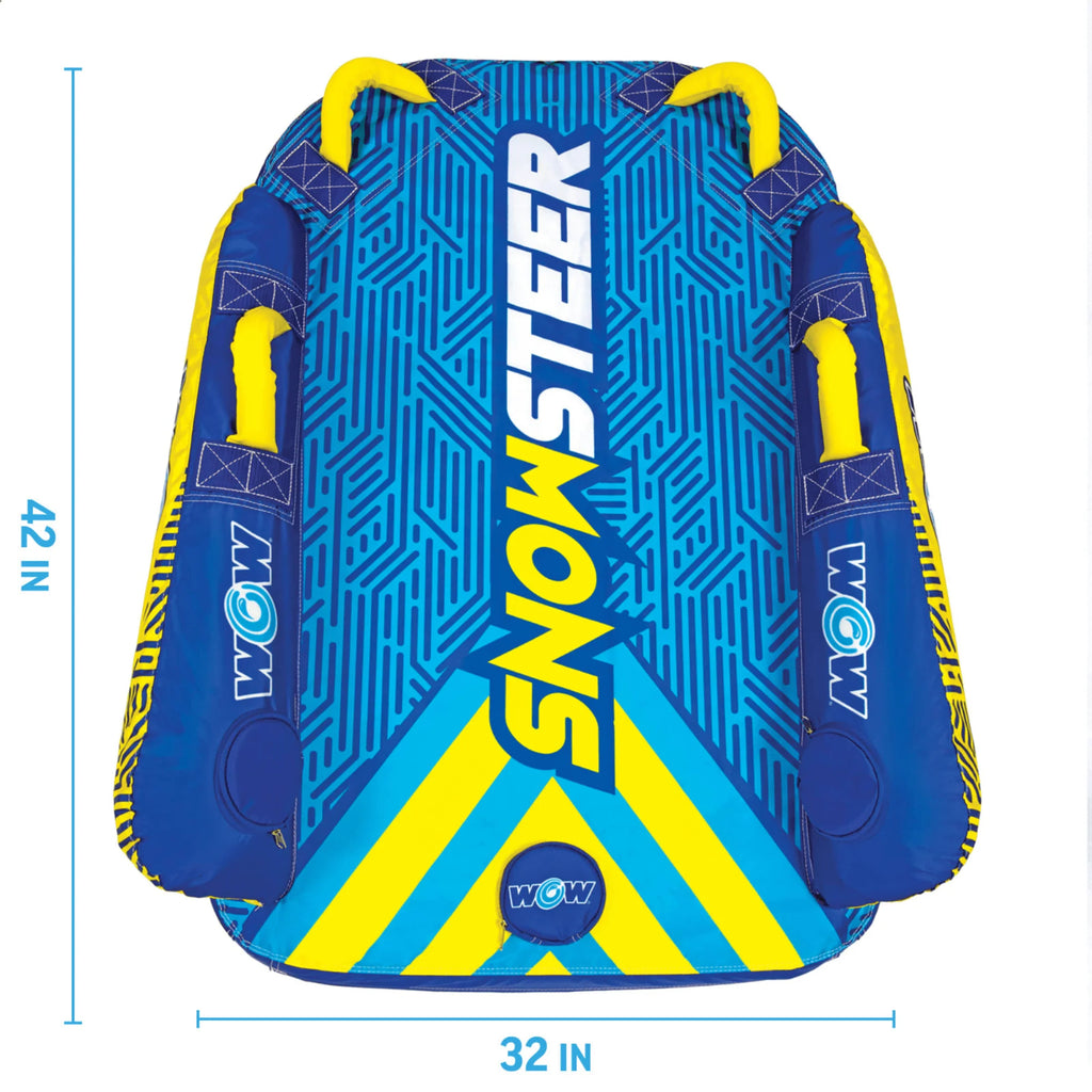 WOW Watersports Snowsteer Snow Sled with Lying Position for Easy Sledding