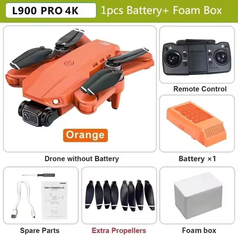 NEW HOT L900 Pro MAX GPS Drone 4K Professional HD Dual Camera 5G Wifi 360° Obstacle Avoidance Brushless Foldable Quadcopter
