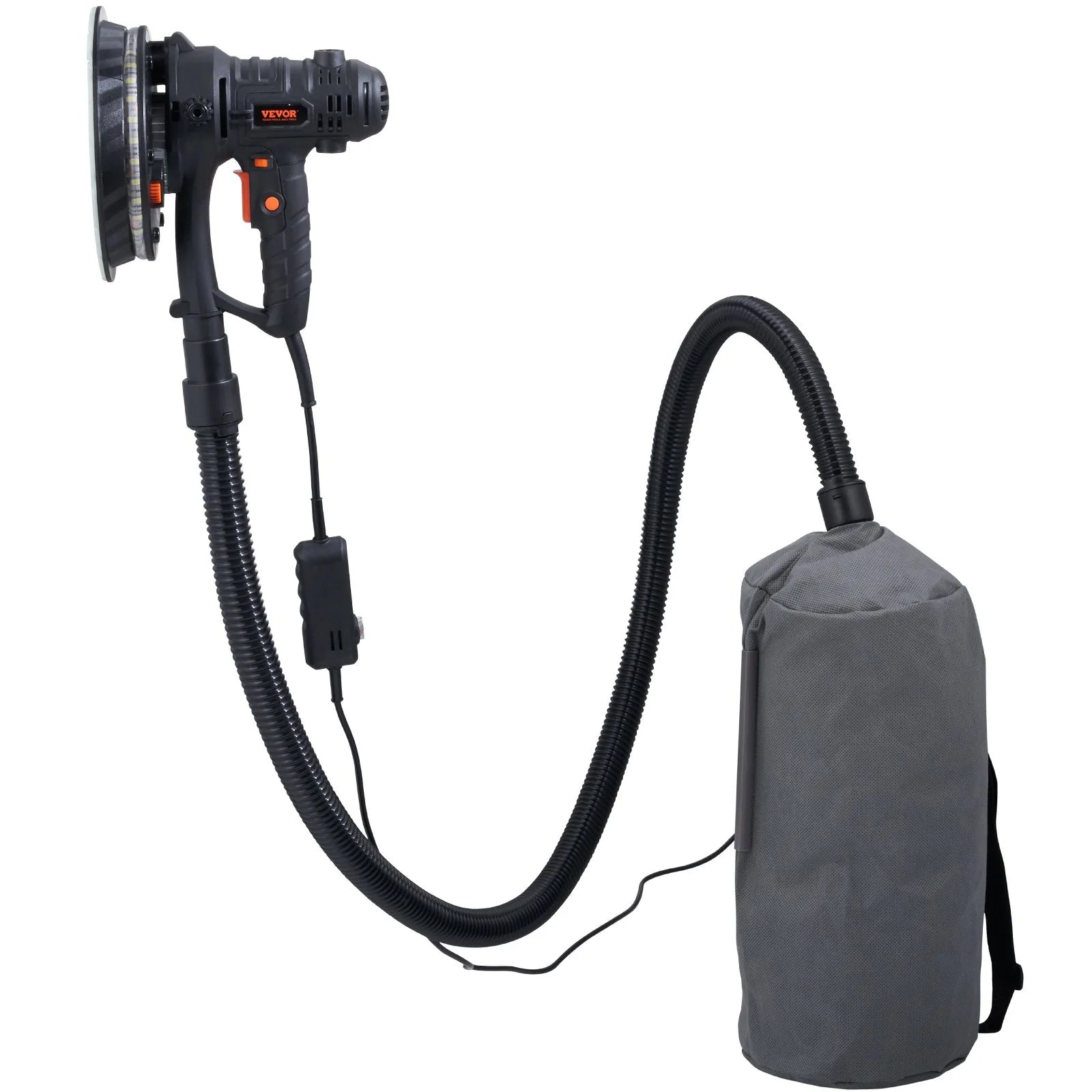VEVOR Drywall Sander 800W Brush Motor 1200-2300RPM Variable Speed & Auto Vacuum