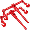 9215LBS 3/8\' ¨C 1/2\' Ratchet Binders 9,215 LBS Secure Working Load, G70 Hooks and Adjustable Length, for Grade 70-80 Chains, Tie Down, Hauling, Towing, 2-Pack, Red