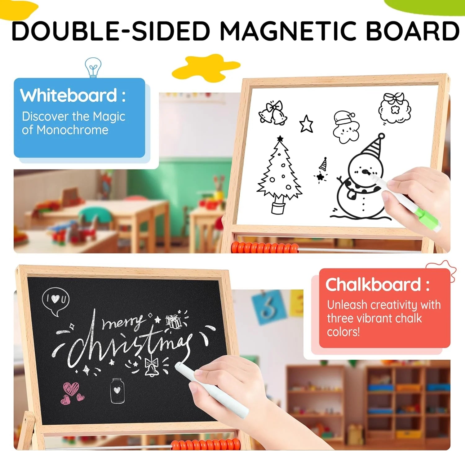 Magnetic Letters and Numbers, Abacus for Kids Math, Fridge Magnets Easel for Kids, Alphabet Magnets, Magnetic Alphabet Letters, Learning Educational Toys Gifts for 3 4 5 6 7 8+ Year Old Girls Boys