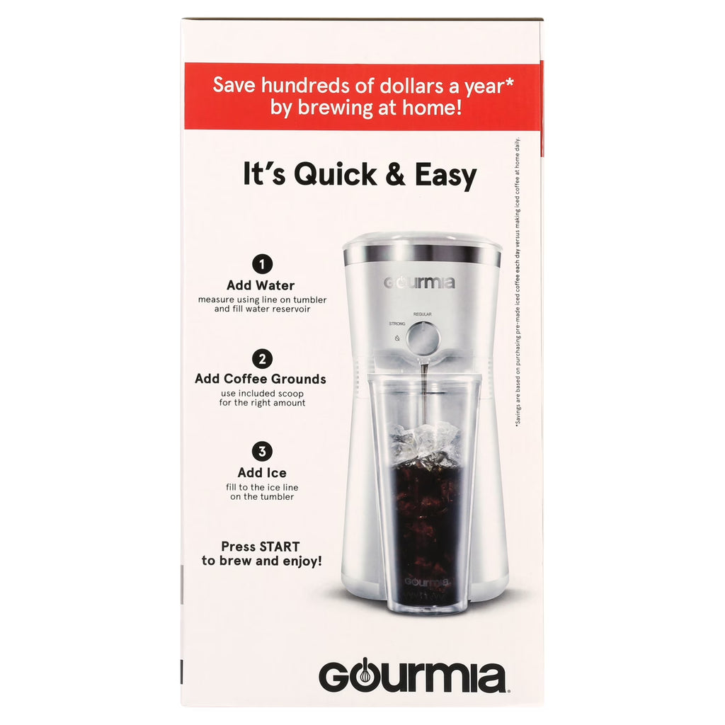 Iced Coffee Maker with 25 Fl Oz. Reusable Tumbler, White