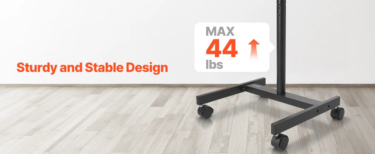 Succebuy Rolling TV Stand Mobile TV Cart Suit for Various Sizes TV Portable TV Stand with Wheels for Living Room Bedroom Office