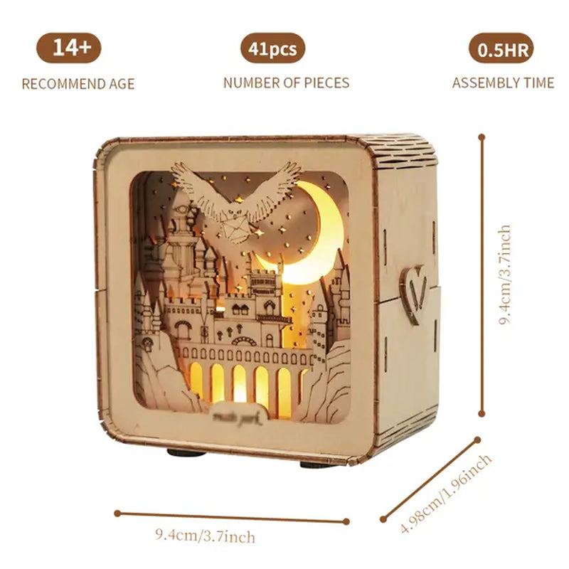 3D Wooden Puzzles Castle Model Kits Night Lights Desk Decorations Birthday Christmas Gifts for Women