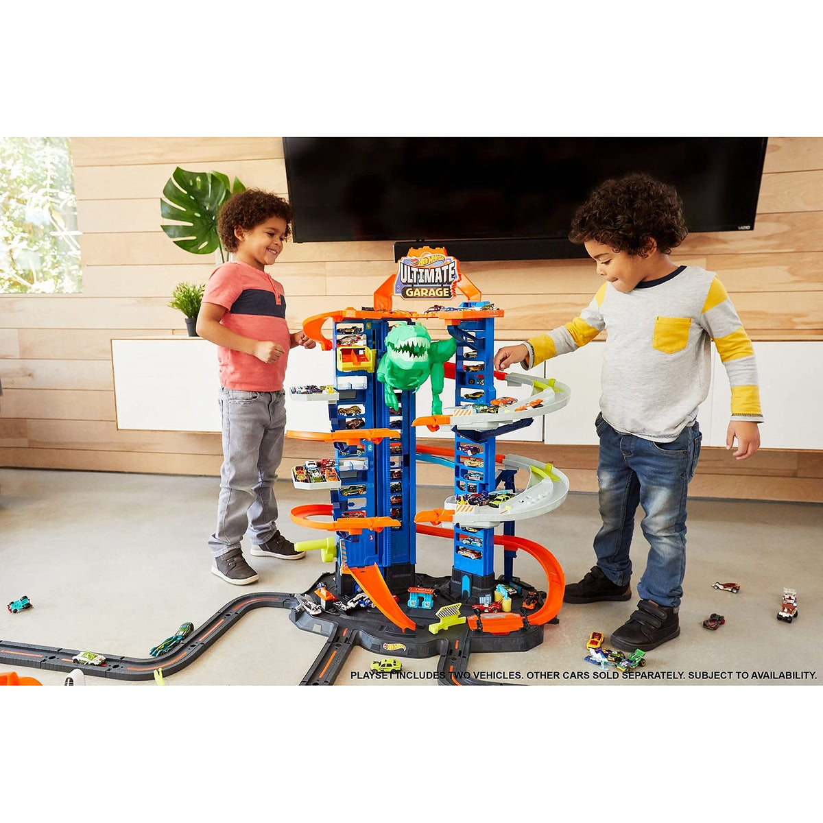 T-Rex Ultimate Hot Wheels Car Garage Over 3 Feet Tall!