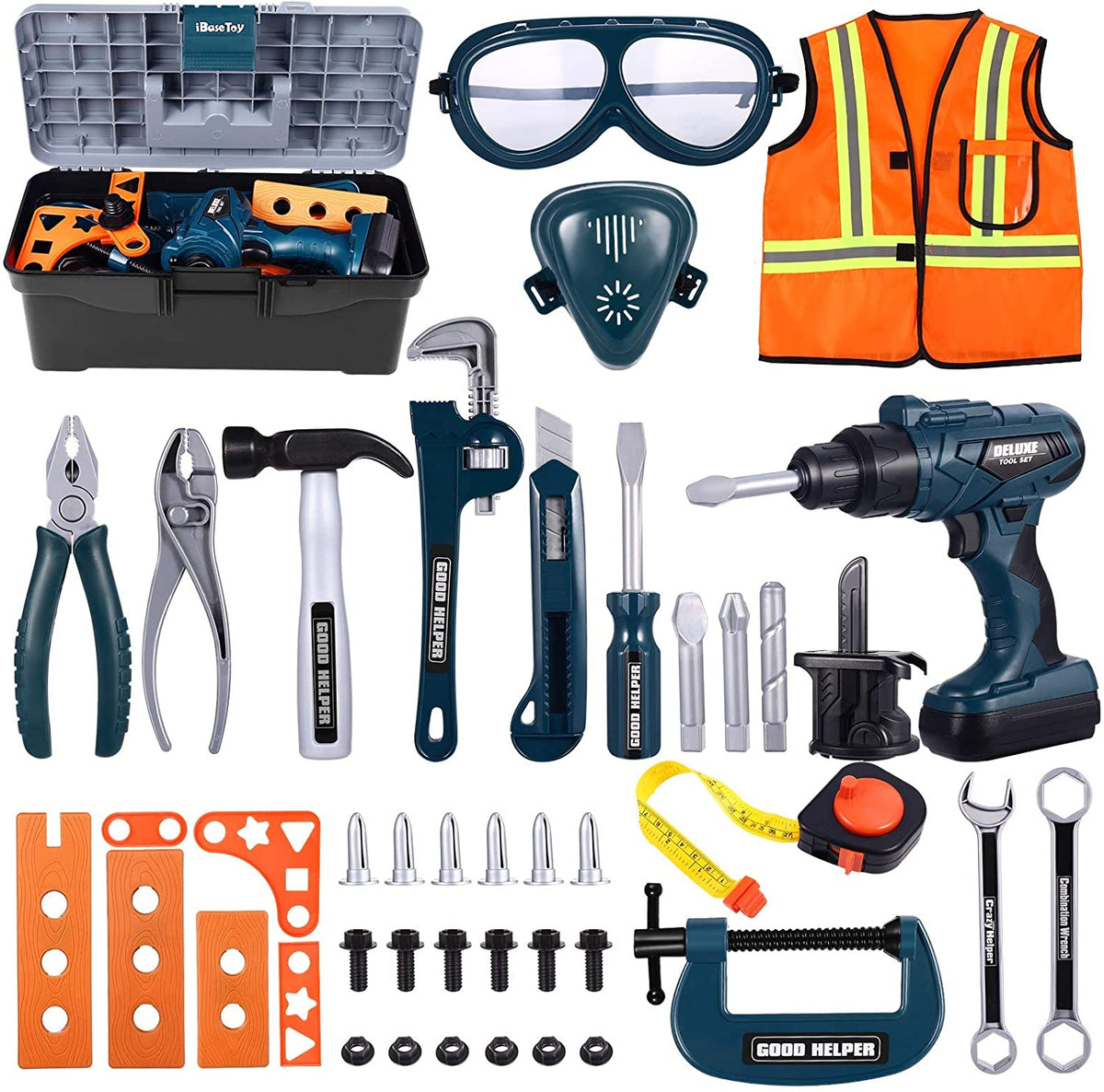 Junior Builder Adventure Workshop with Electric Drill and 43 Piece Tool Set