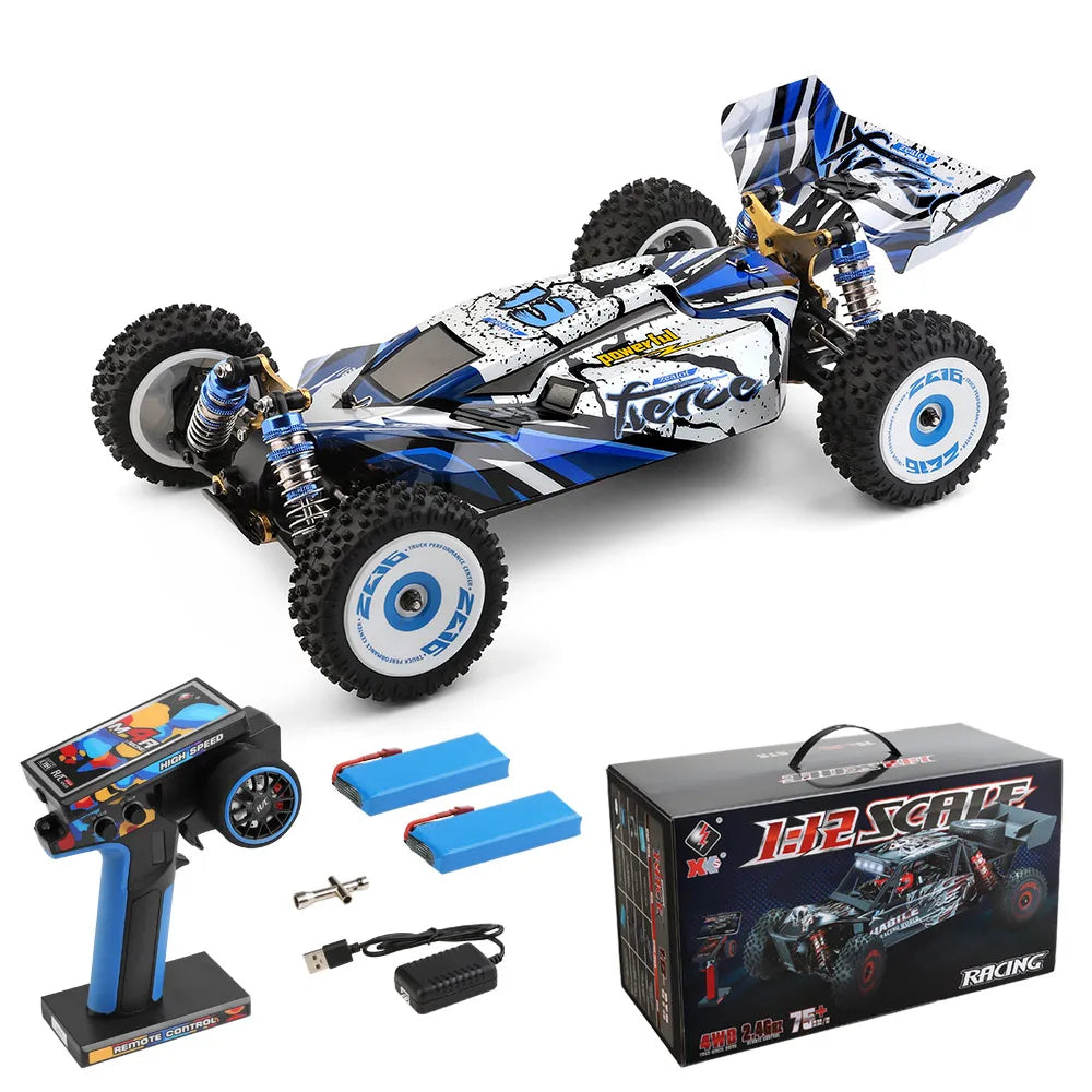 124017 RC Car 75KM/H 2.4G Brushless Remote Control Vehicle 4WD Electric High Speed Racing Drift Truck Toys for Children