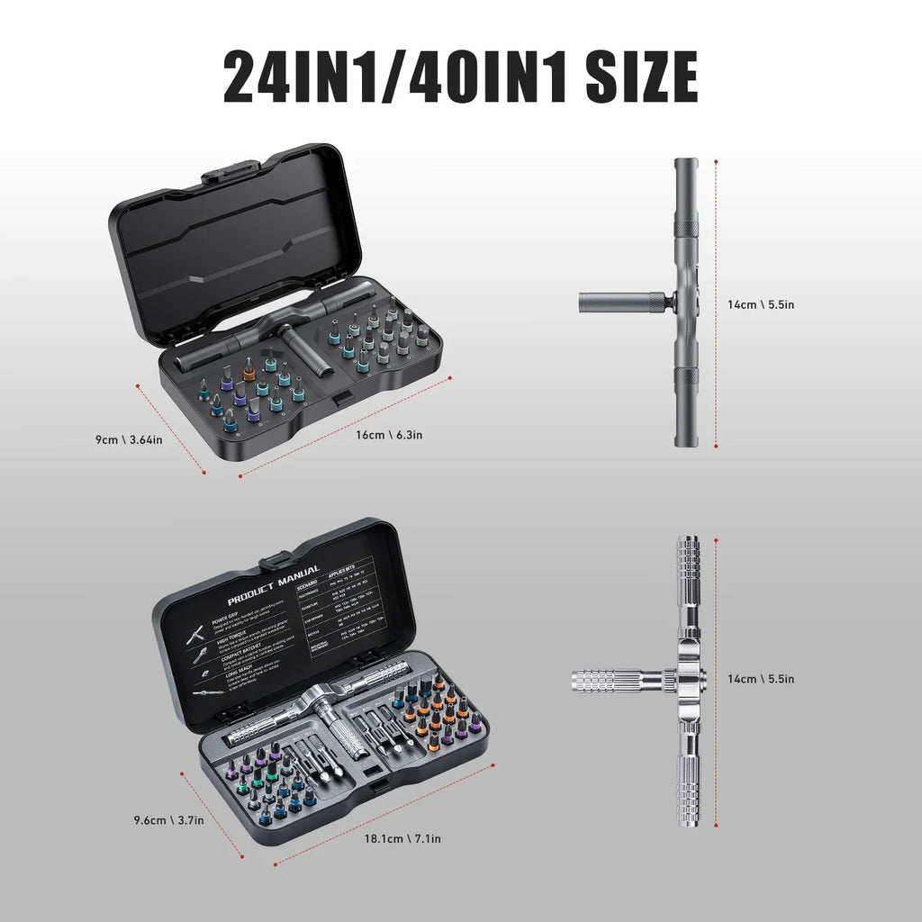 VMAN 66In1 Multifunction Ratchet Screwdriver Set Multi Magnetic Bits Mini Repair Tool Kit Household Tool for PC & Desk Etc.