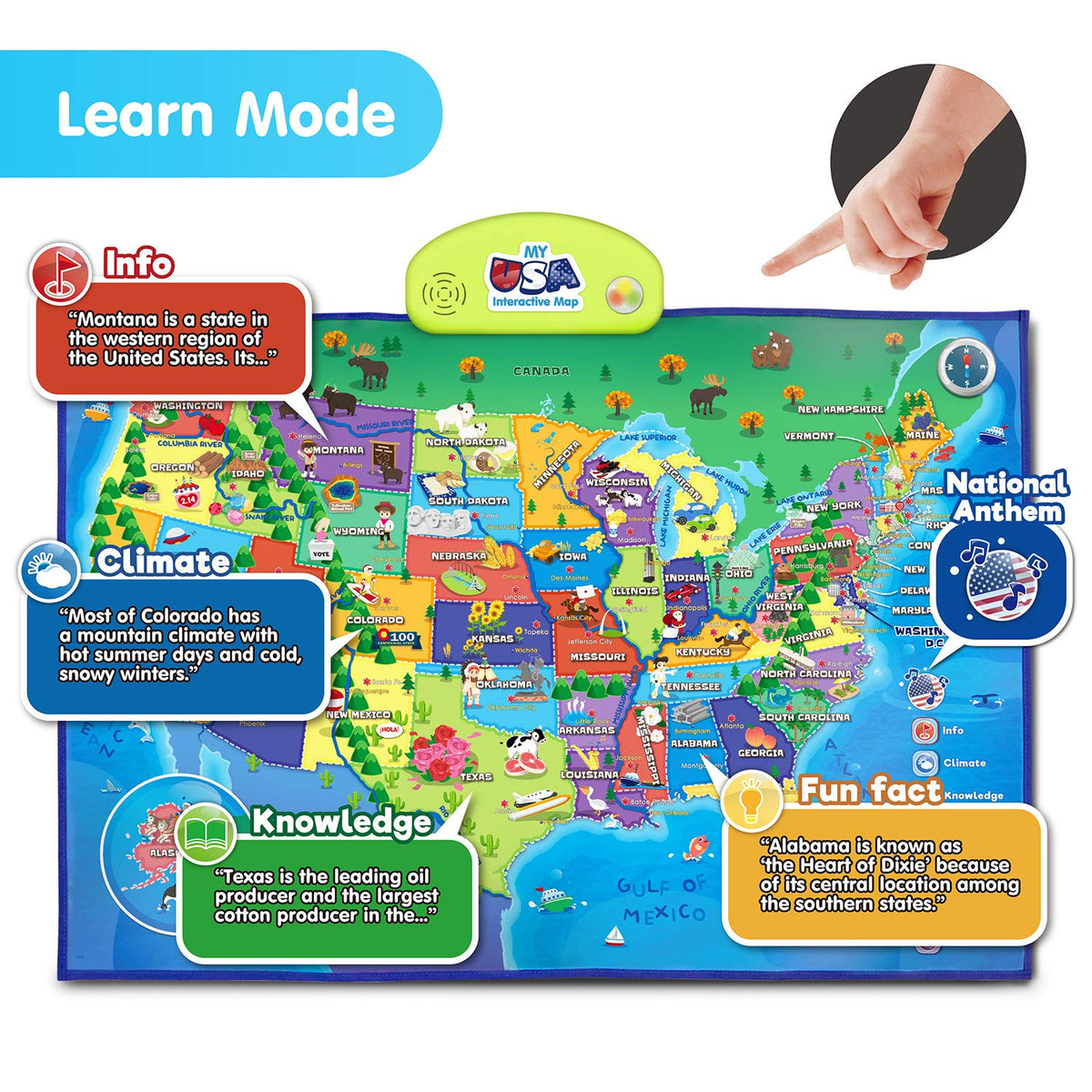 USA Interactive Smart Talking Map Toy
