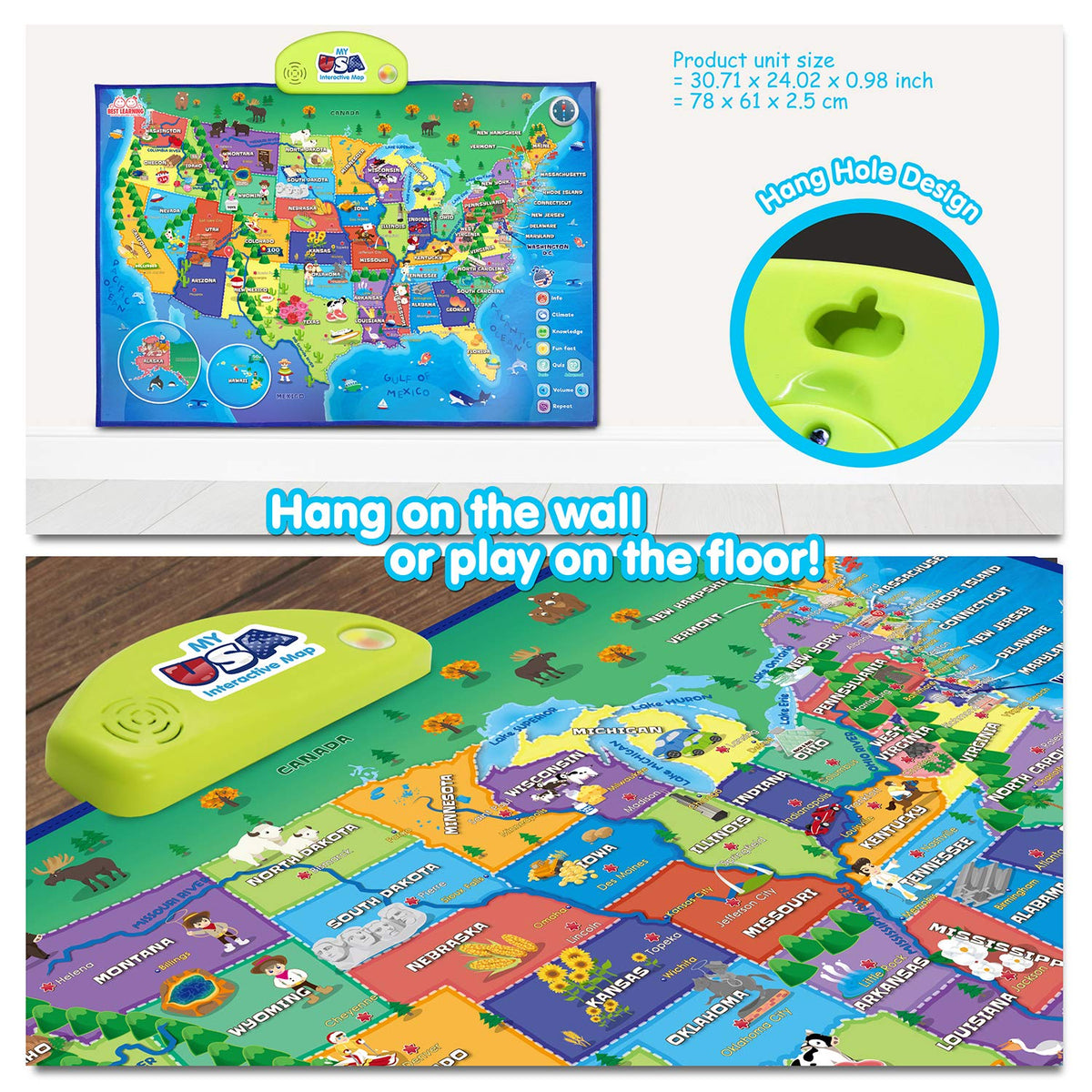USA Interactive Smart Talking Map Toy