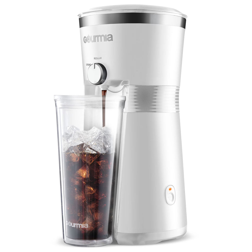 Iced Coffee Maker with 25 Fl Oz. Reusable Tumbler, White