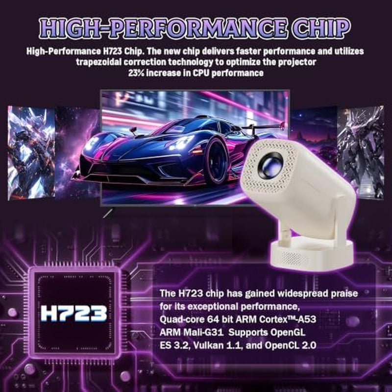 U5 4-In-1 Mini Projector with Wifi and Bluetooth,Games+Karaoke+Speaker