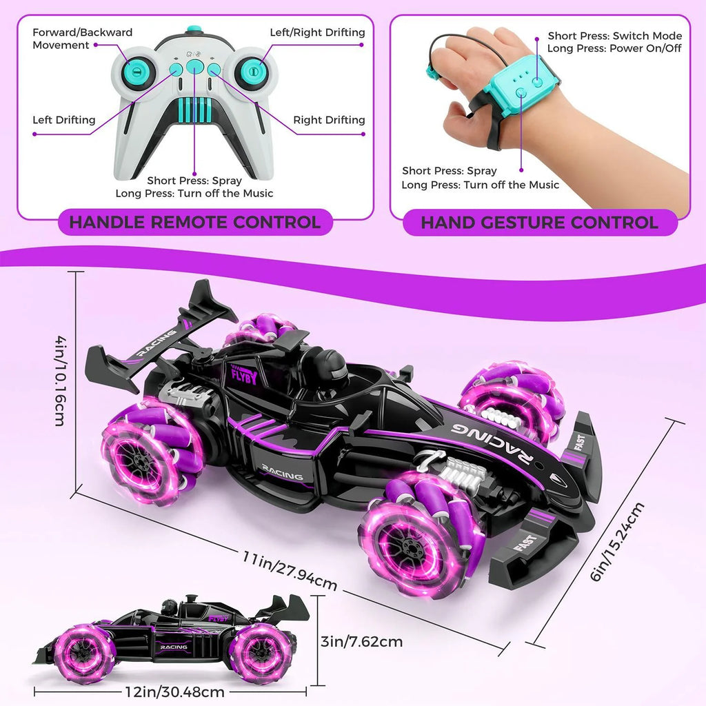 Formula One Full-Drift Racing Car Equipped with a Dual-Control Mode Controller and Gesture Control