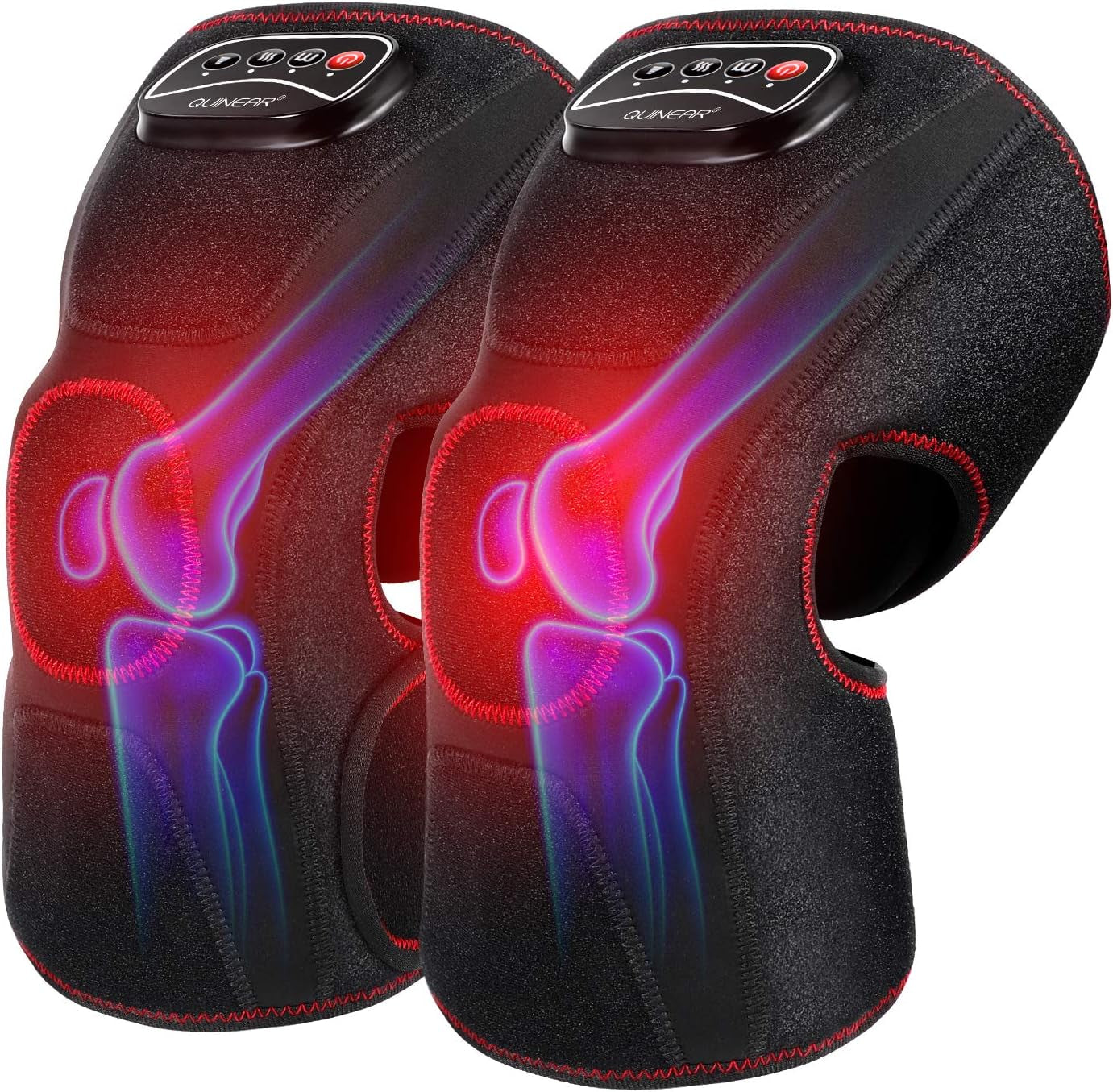 Knee Massager for Pain Relief,Air Compression Heating Pad for Knee,Heated Knee Warmers Wrap, 3 Modes & 3 Intensities
