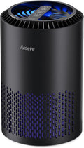 Air Purifiers for Bedroom Home, Air Purifier for Smoke Pollen Dander Hair Smell Air Cleaner with Sleep Mode Speed Control for Bedroom Office, MK01- Black(Available for California)