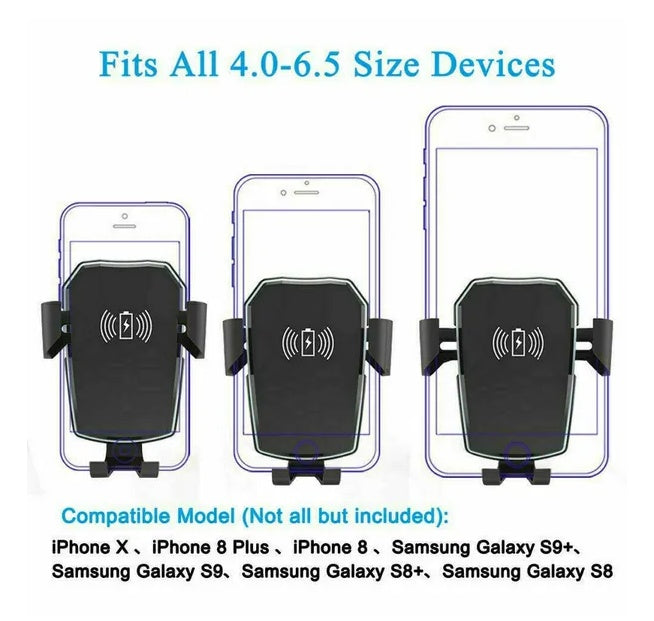 2-in-1 Qi Wireless Fast Charging Car Mount & Charger – Convenient Tech Gift for Drivers