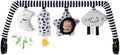 Baby Bouncer Toy Bar Soft with 4 Hanging Sensory Toys Attachment, Compatible with Baby Bjorn Bouncer, with Mirror, Rattle, Crinkle Sound for Babies All Ages (Black and White Shapes)