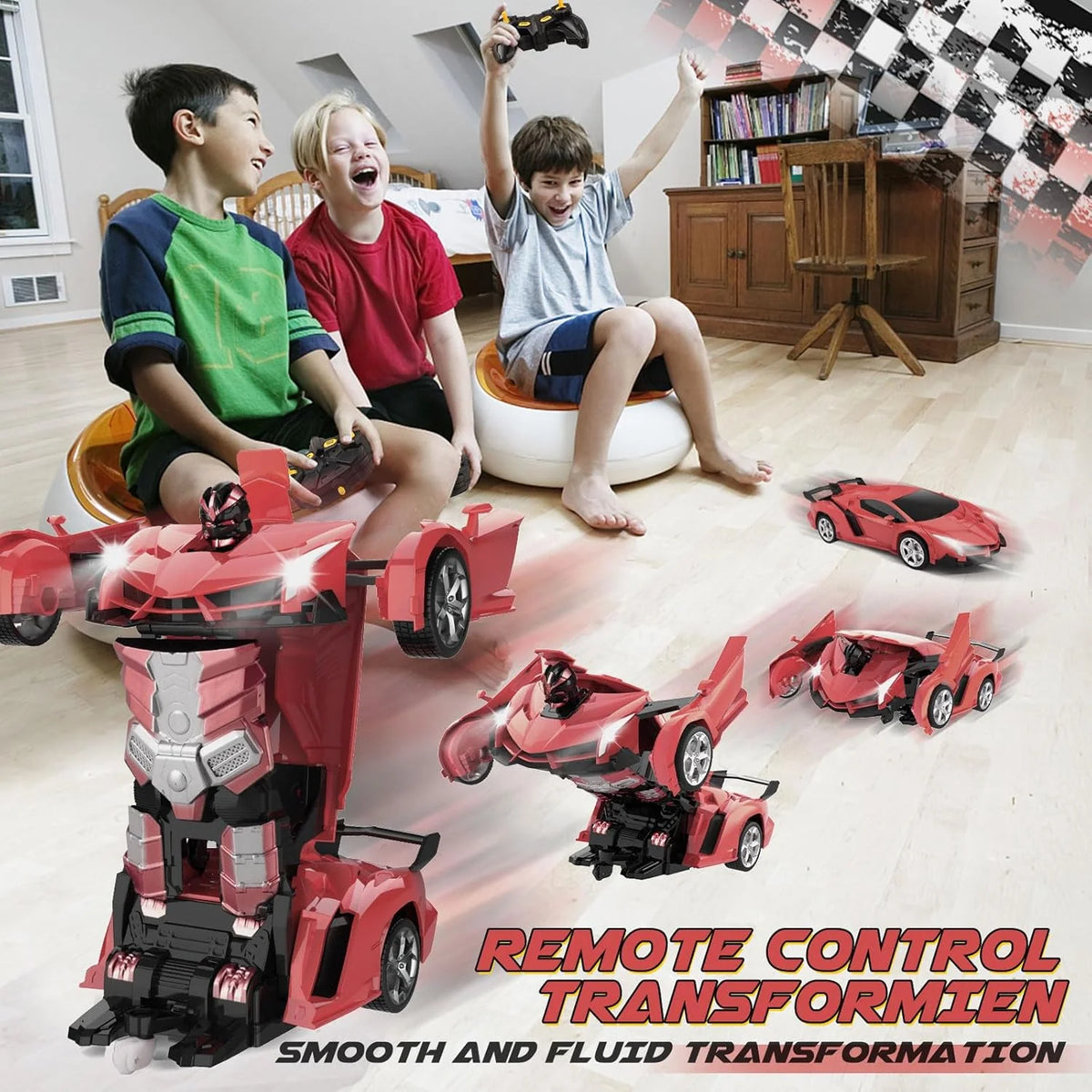 Transform Remote Control Car Toy for Kids 4 5 6 7 8, Remote Control Car for Boys 4-7, Transform Cars for Boys 4-6, Toy Car 5 Year Old Boy, Toys for 3 4 5 6 7 8 9 10 11 12 Years Old Boy