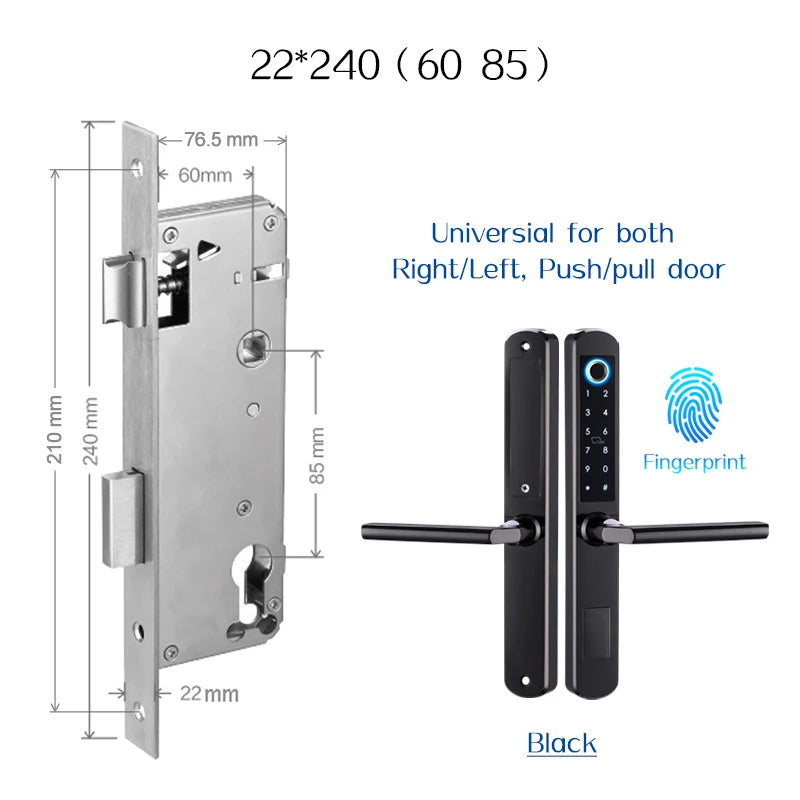 Stainless Steel Waterproof Biometric Fingerprint Door Lock Electronic Smart Door Lock RFID Card Lock for Aluminum Glass Door