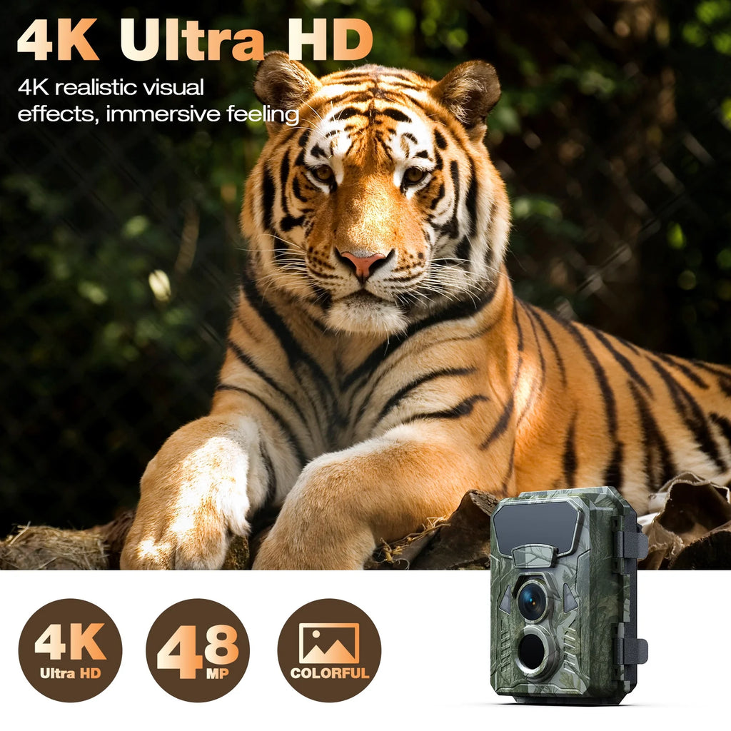 Trail Camera 4K 48MP Game Deer Hunting Camera with Night Vision Motion Activated Waterproof