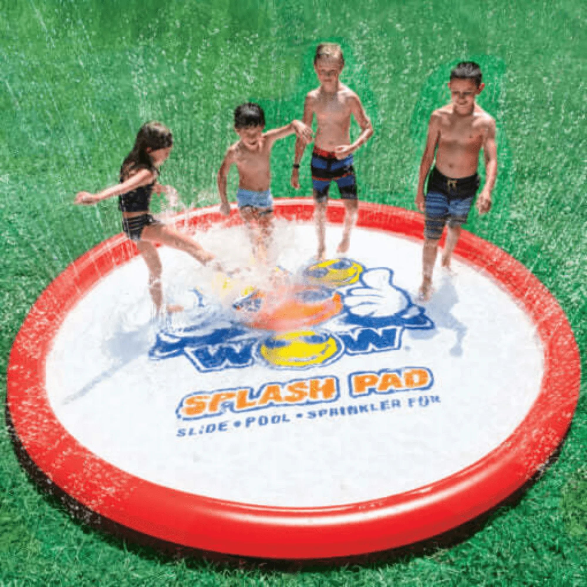 WOW Watersports Splash Pad 10' W Built-In Adjustable Sprinkler System and Thick PVC