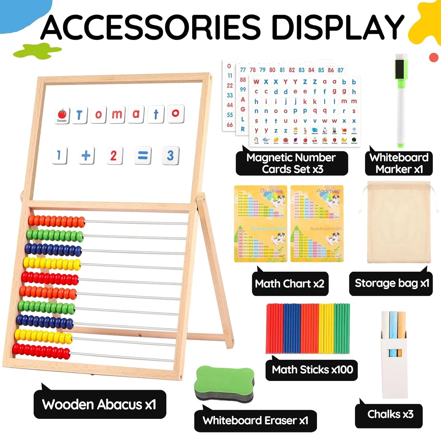 Magnetic Letters and Numbers, Abacus for Kids Math, Fridge Magnets Easel for Kids, Alphabet Magnets, Magnetic Alphabet Letters, Learning Educational Toys Gifts for 3 4 5 6 7 8+ Year Old Girls Boys