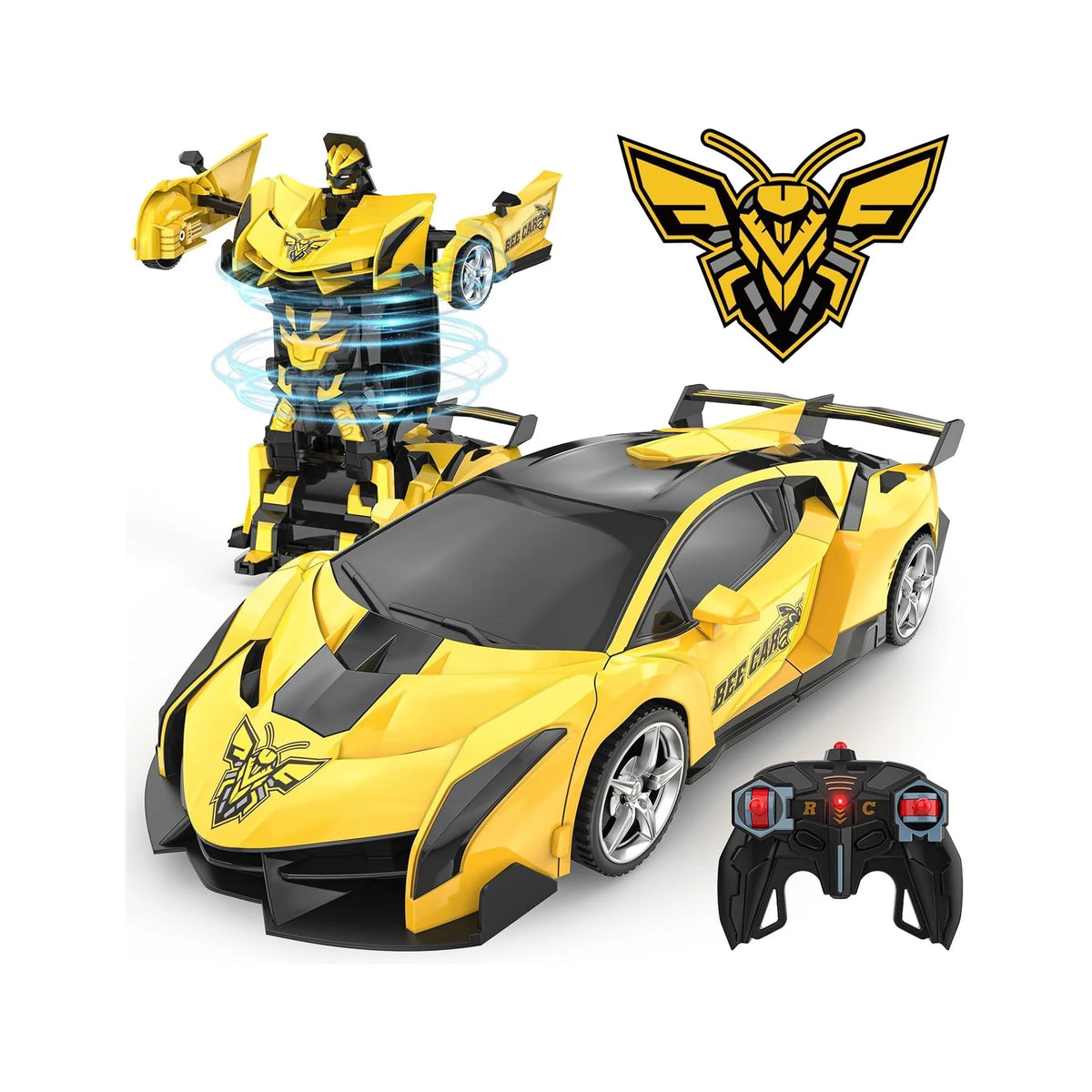 Rc Cars for Boys 4-7 8-12, 2.4Ghz Remote Control Car 1:18 Scale Transforming Robot, One-Button Deformation 360° Rotation Car Toy Gifts for Boys 3-5