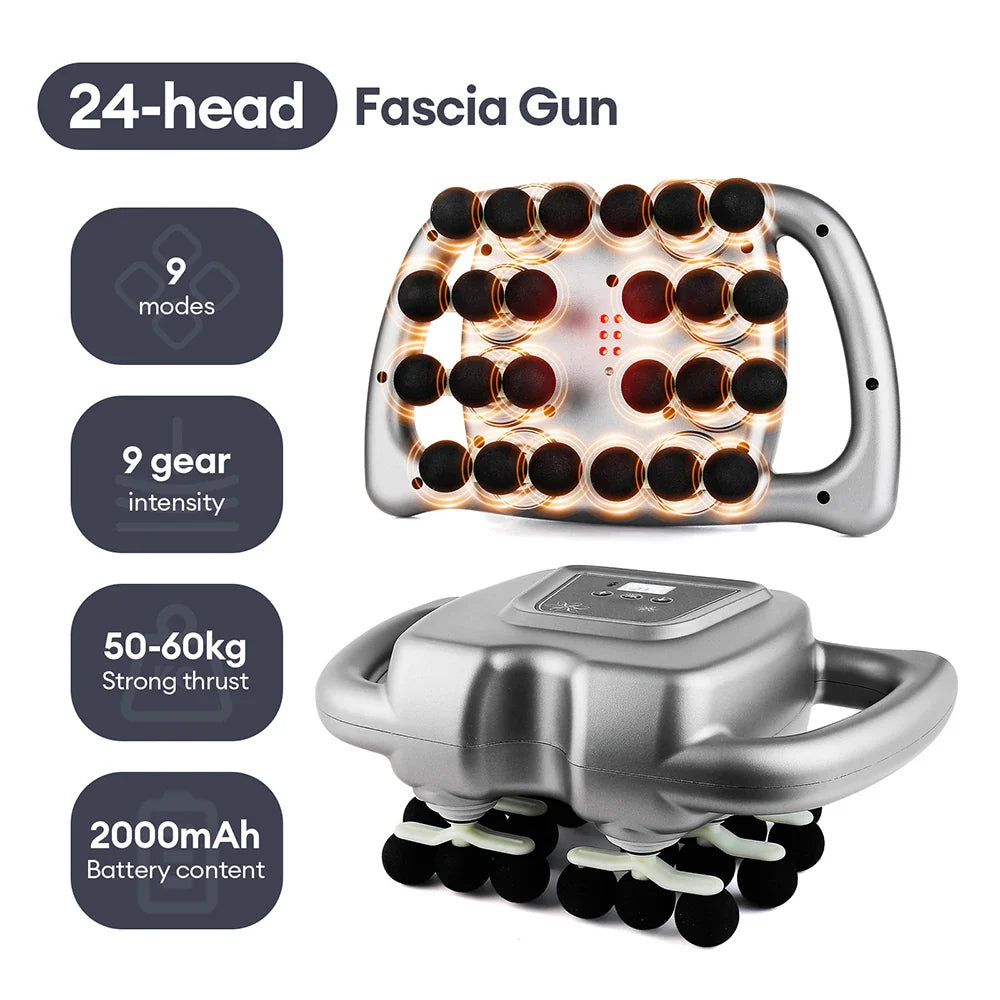 16-Head Fascia Gun High-Frequency Vibration Body Massage Gun Back and Waist Massager Neck Shoulder Massager Muscle Masajeador