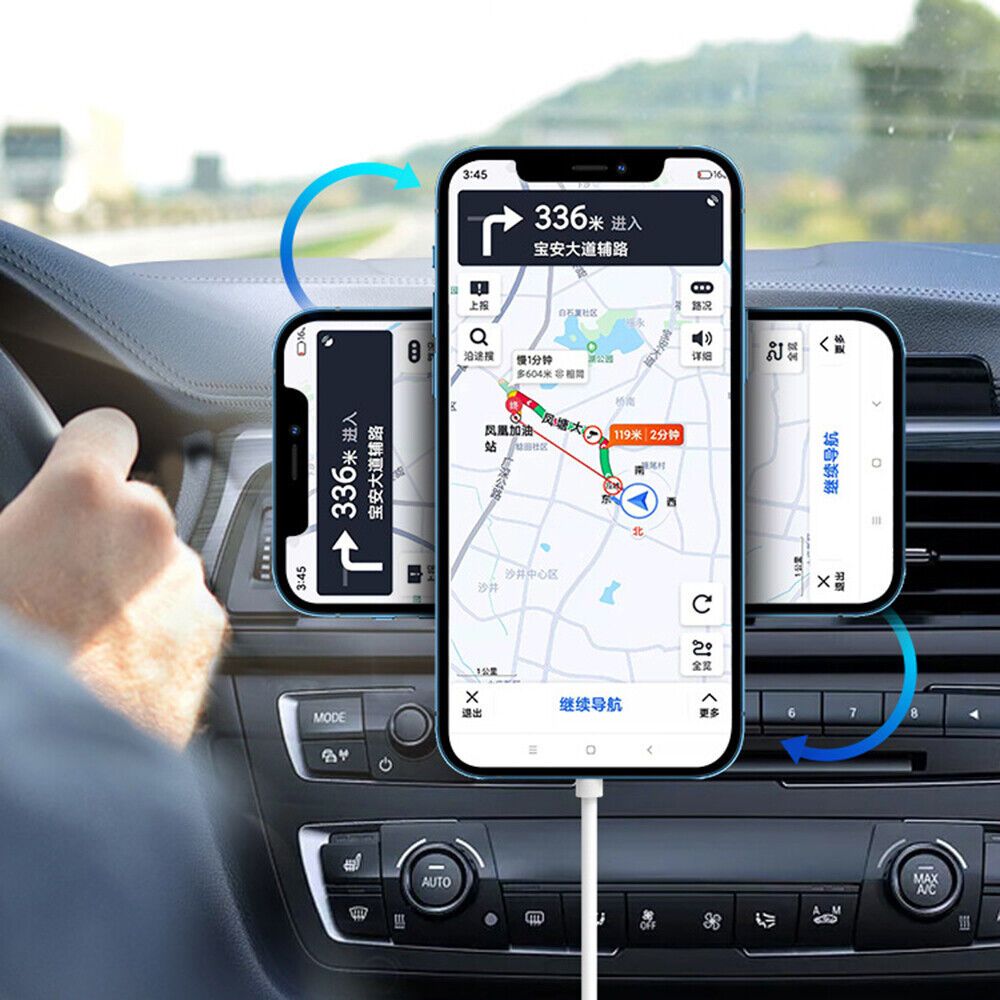 Magnetic Wireless Charger Car Mount Holder For 12 13 14 Pro Max