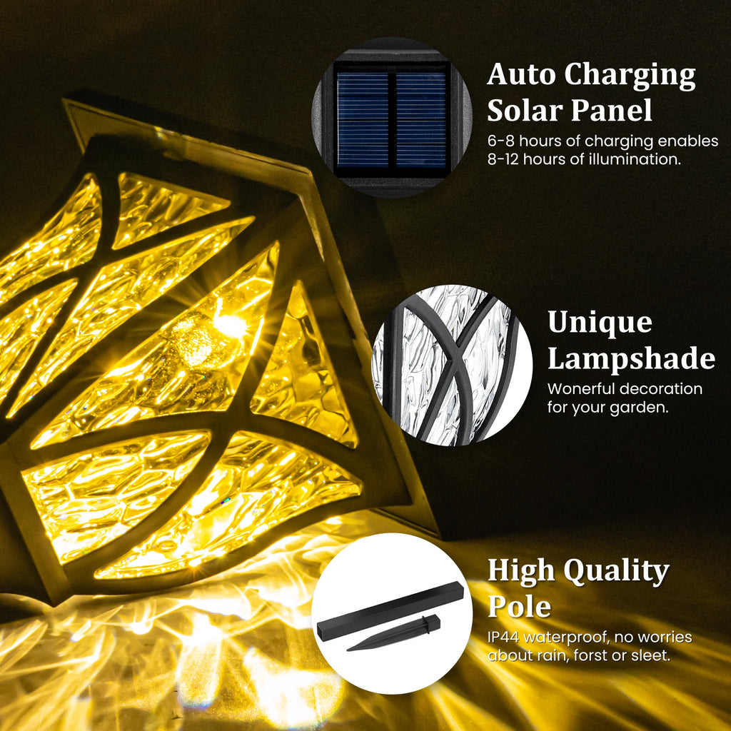Gigalumi Hammered Solar Walkway Lights Set (6/8 Pack)