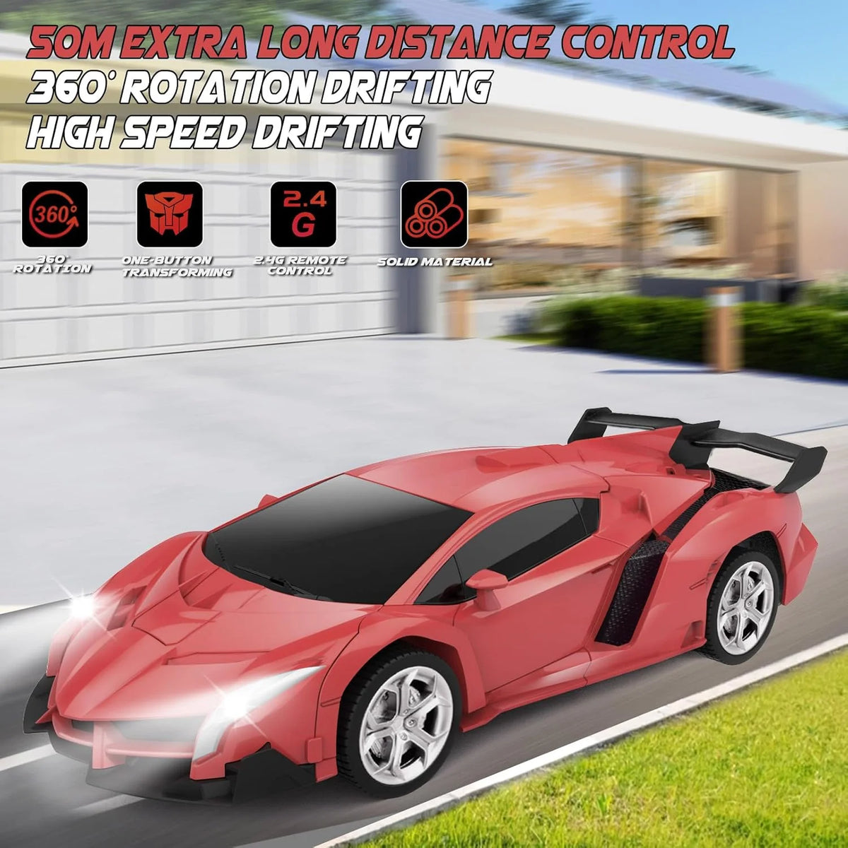 Transform Remote Control Car Toy for Kids 4 5 6 7 8, Remote Control Car for Boys 4-7, Transform Cars for Boys 4-6, Toy Car 5 Year Old Boy, Toys for 3 4 5 6 7 8 9 10 11 12 Years Old Boy
