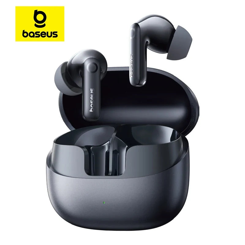 Baseus Bass BP1 Pro -50Db Noise Cancelling Wireless Earbuds Bluetooth 6.0 LDAC Hi-Res Sound 6-Mic AI Clear Calls IP55 Earphones