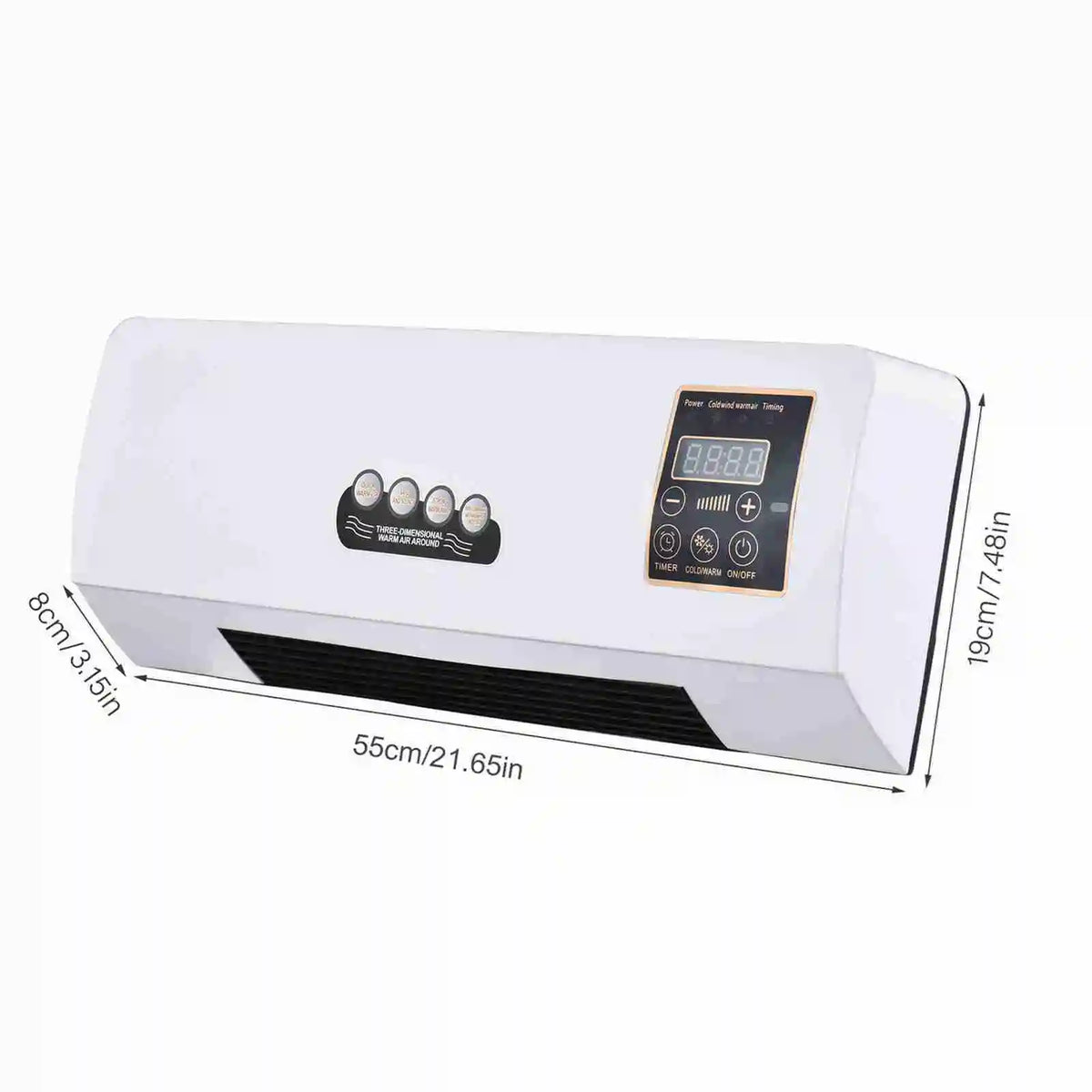 NEW Heater with Fan Heater Fan 2 in 1 Heating Nature Wind Timing Digital Display Wall Mounted Space Heater for Home Dormitory