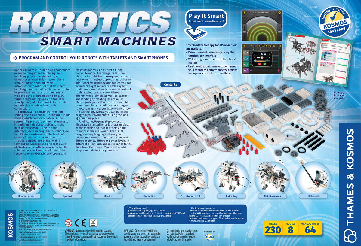 Robotics Smart Machines: Build 8 Robots, STEM Kit for Kids 8+