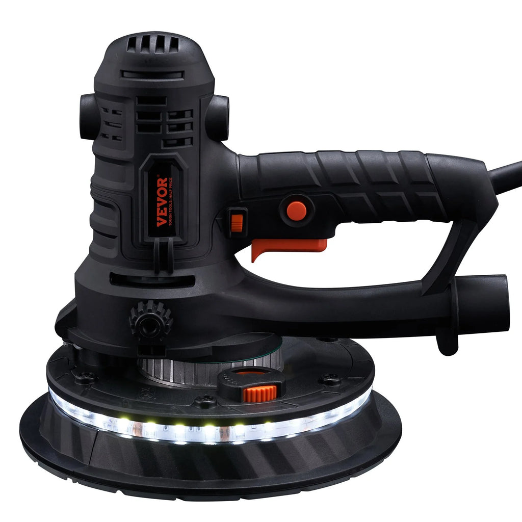 VEVOR Drywall Sander 800W Brush Motor 1200-2300RPM Variable Speed & Auto Vacuum