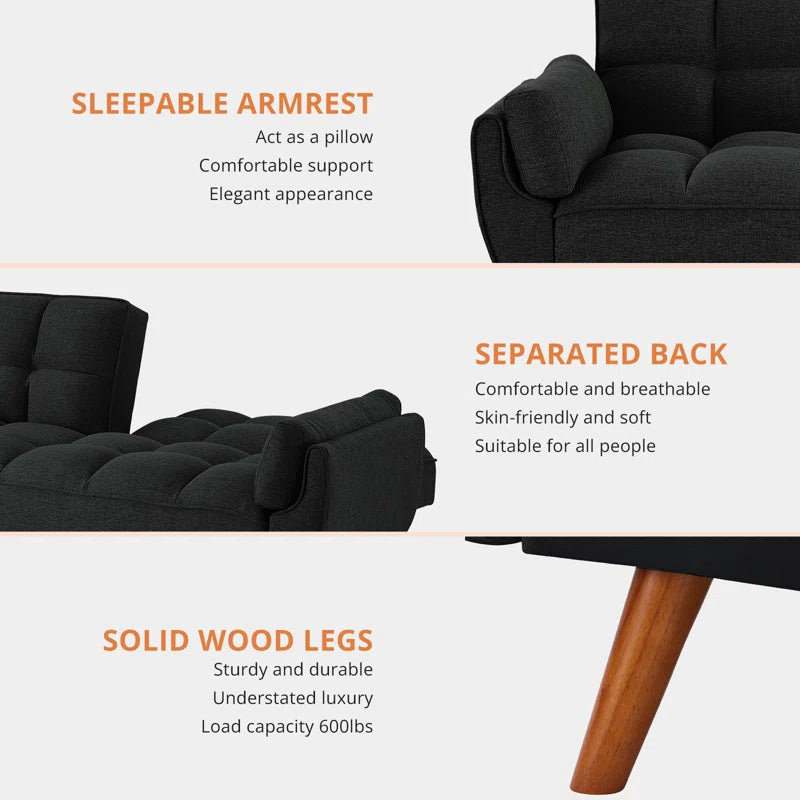 Kamaren Full 75.39" Futons Upholstered Convertible Sofa