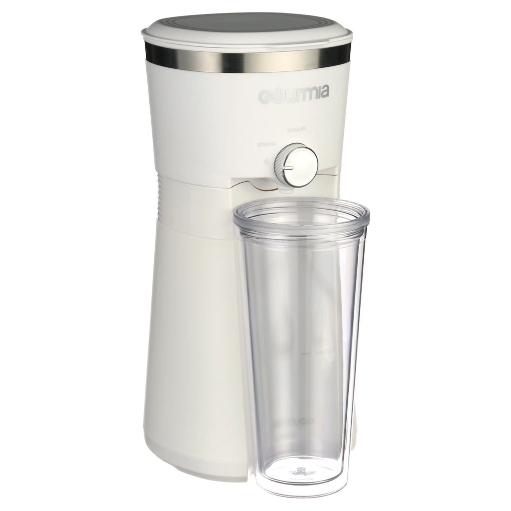Iced Coffee Maker with 25 Fl Oz. Reusable Tumbler, White