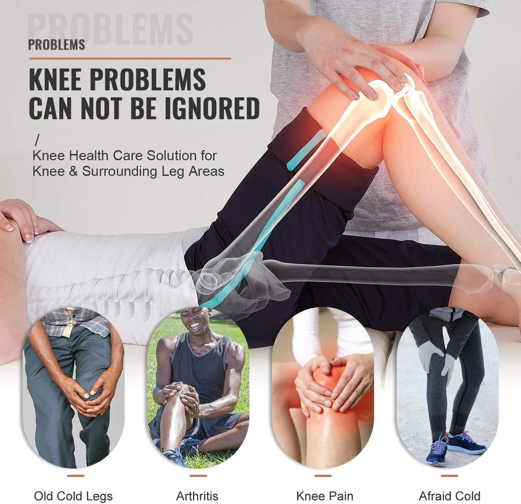 Heated Knee Massager with Air Compression, Massage 3 Modes and 3 Levels for Swelling Stiff Joints, Stretched Ligament, Muscles Injuries FSA/HSA Eligible