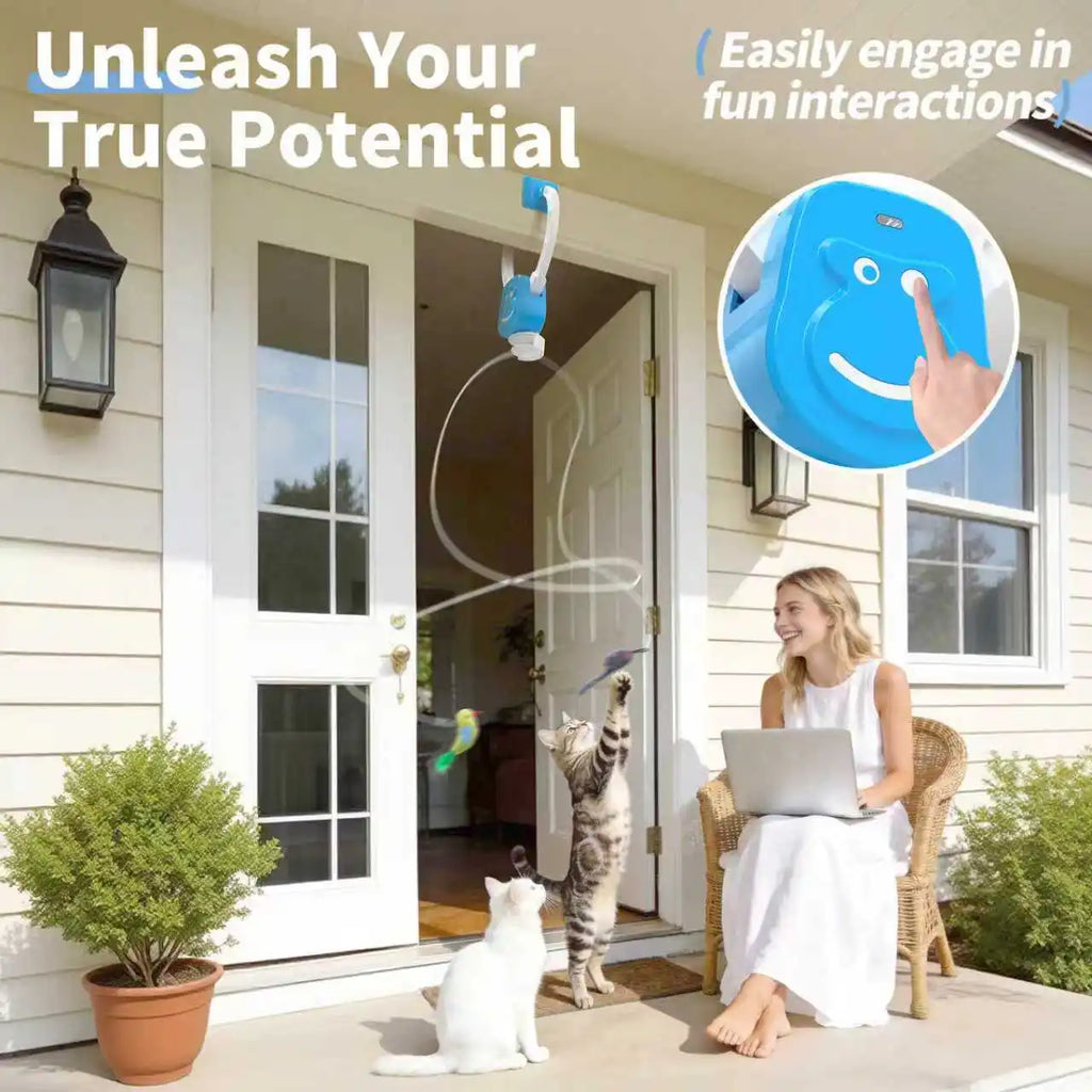 Interactive Cat Toys for Indoor Cats Automatic Electric Flying Bird Feather Mouse Toy ，Hanging Electric Kitty Toys ﻿