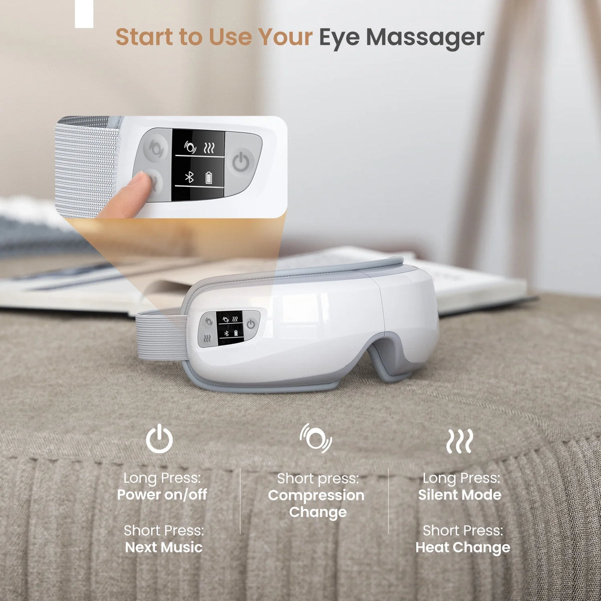 Heated Eye Massager with Air Compression, FSA HSA Eligible, Mothers Day Gifts Eye Mask for Relax, Reduce Strain