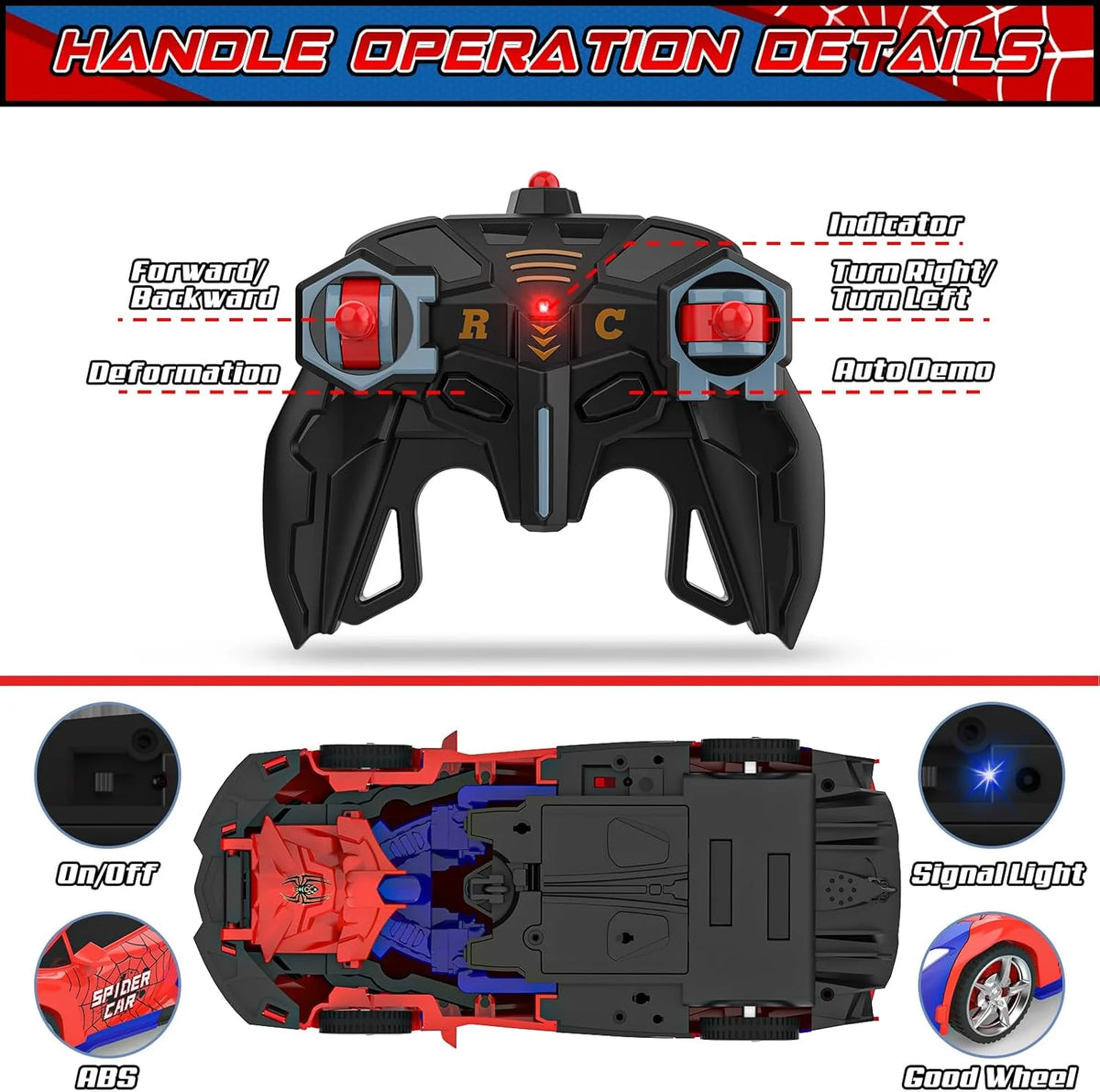 Rc Cars for Boys 4-7 8-12, 2.4Ghz Remote Control Car 1:18 Scale Transforming Robot, One-Button Deformation 360° Rotation Car Toy Gifts for Boys 3-5