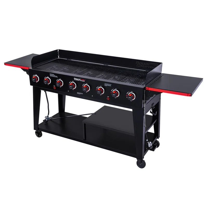 8 - Burner Liquid Propane Gas Grill and Side Tables