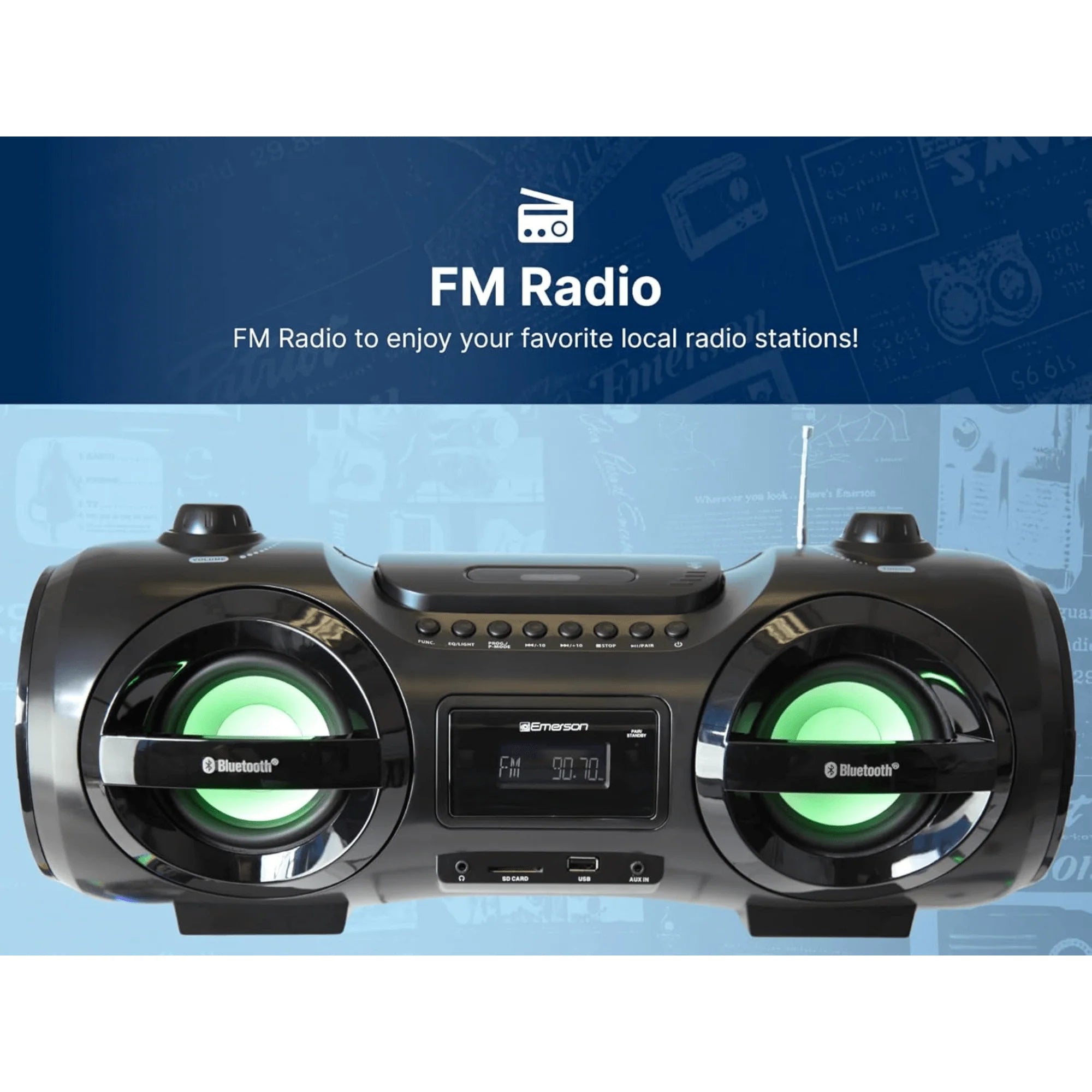 Emerson Retro Portable CD Boombox - Refurbished
