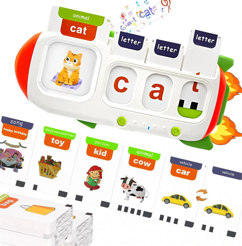 Talking Flash Cards for Toddlers,Montessori Toys for Autism,107 Sight Words,Alphabet CVC Learning Toy,Speak and Spell Phonics Games for Kindergarten,Educational Birthday Gift for Kids 2-8
