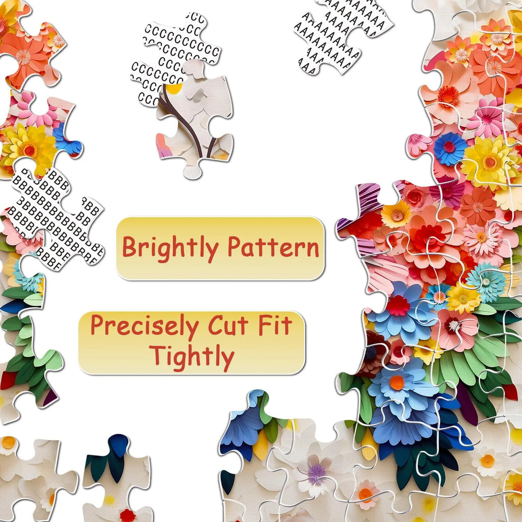 Butterfly Puzzles for Adults 1000 Pieces, Challenging Colorful Flower Butterflies Puzzles with Paper Art, Difficult Animal Plant Jigsaw Puzzles for Adults